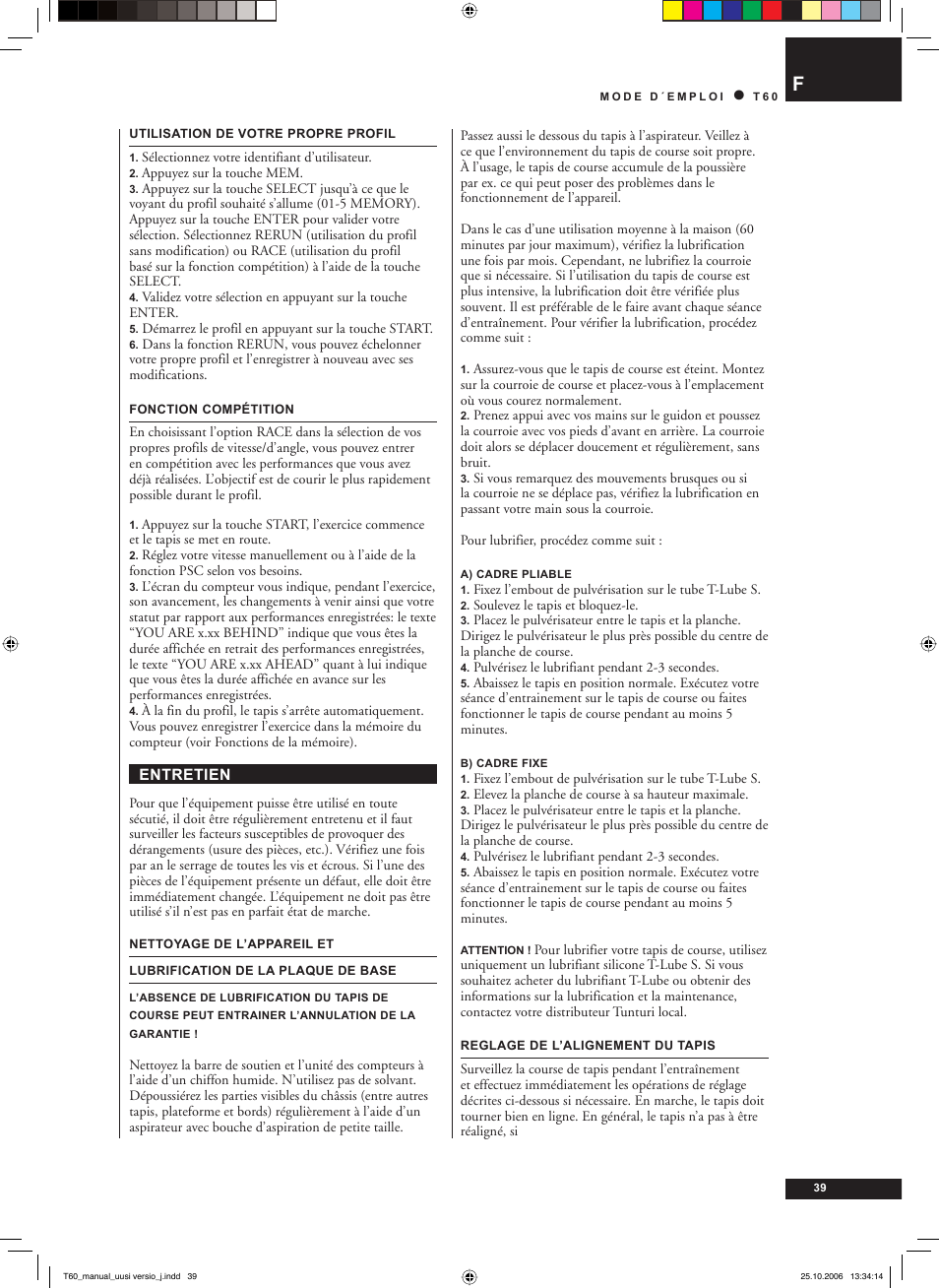 Tunturi T60 User Manual | Page 39 / 108