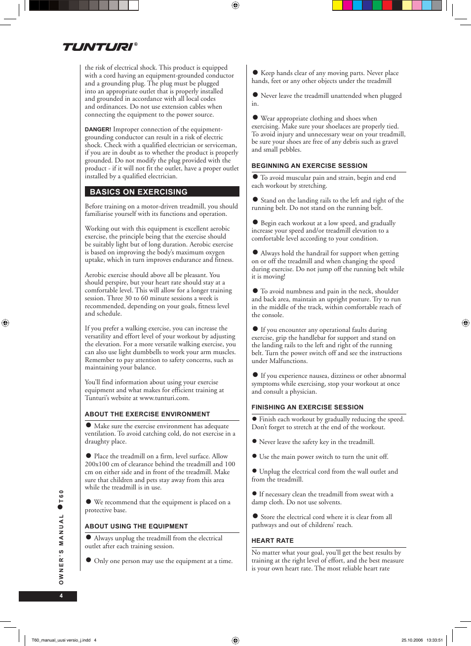Tunturi T60 User Manual | Page 4 / 108
