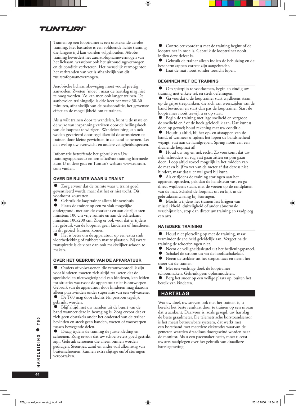 Tunturi T60 User Manual | Page 44 / 108