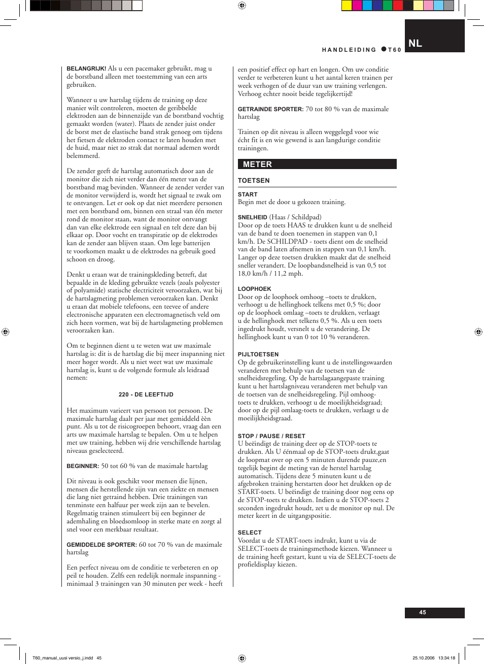 Tunturi T60 User Manual | Page 45 / 108