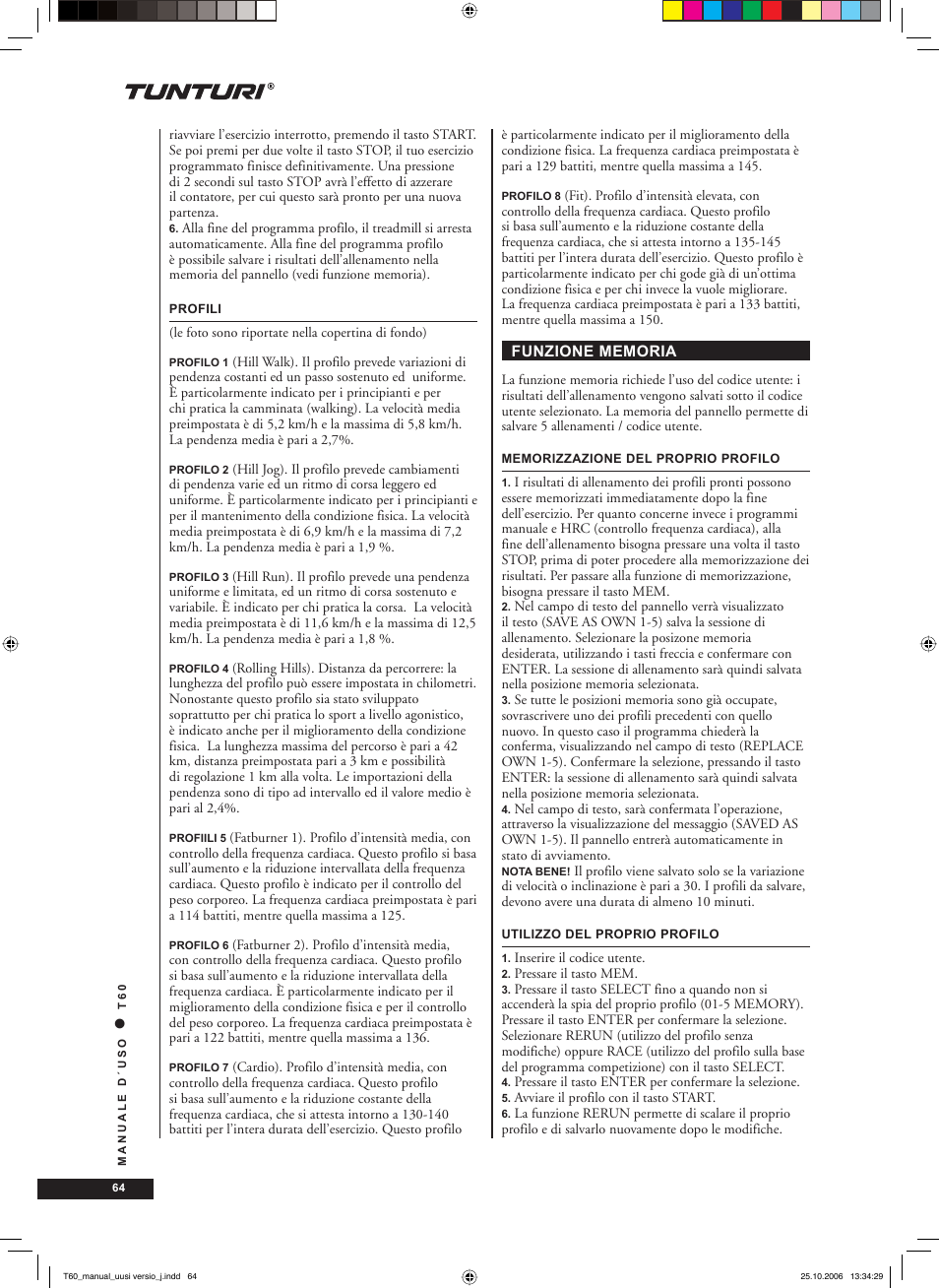 Tunturi T60 User Manual | Page 64 / 108