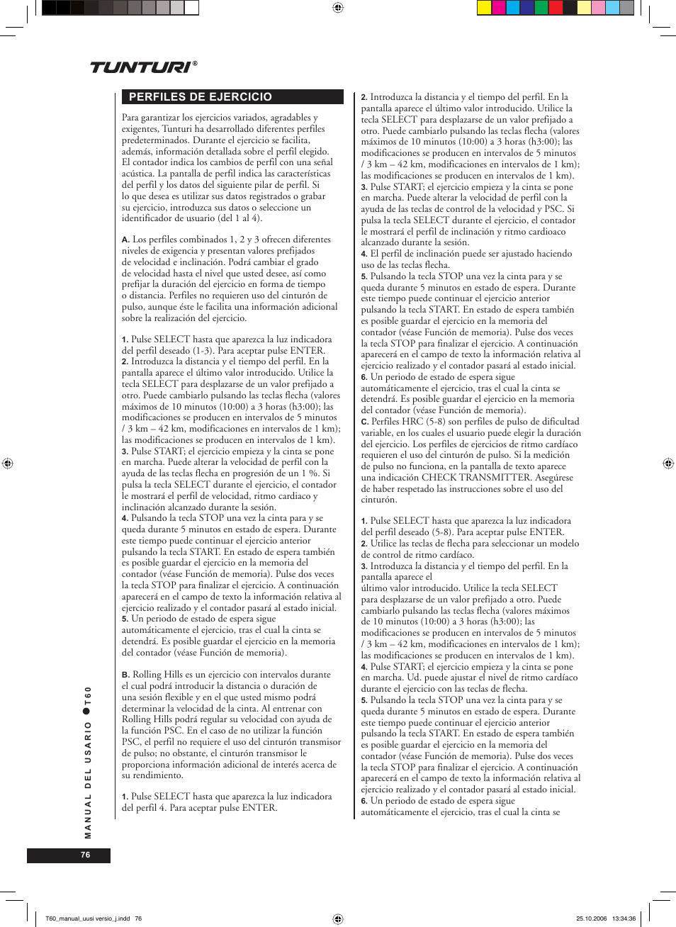 Tunturi T60 User Manual | Page 76 / 108