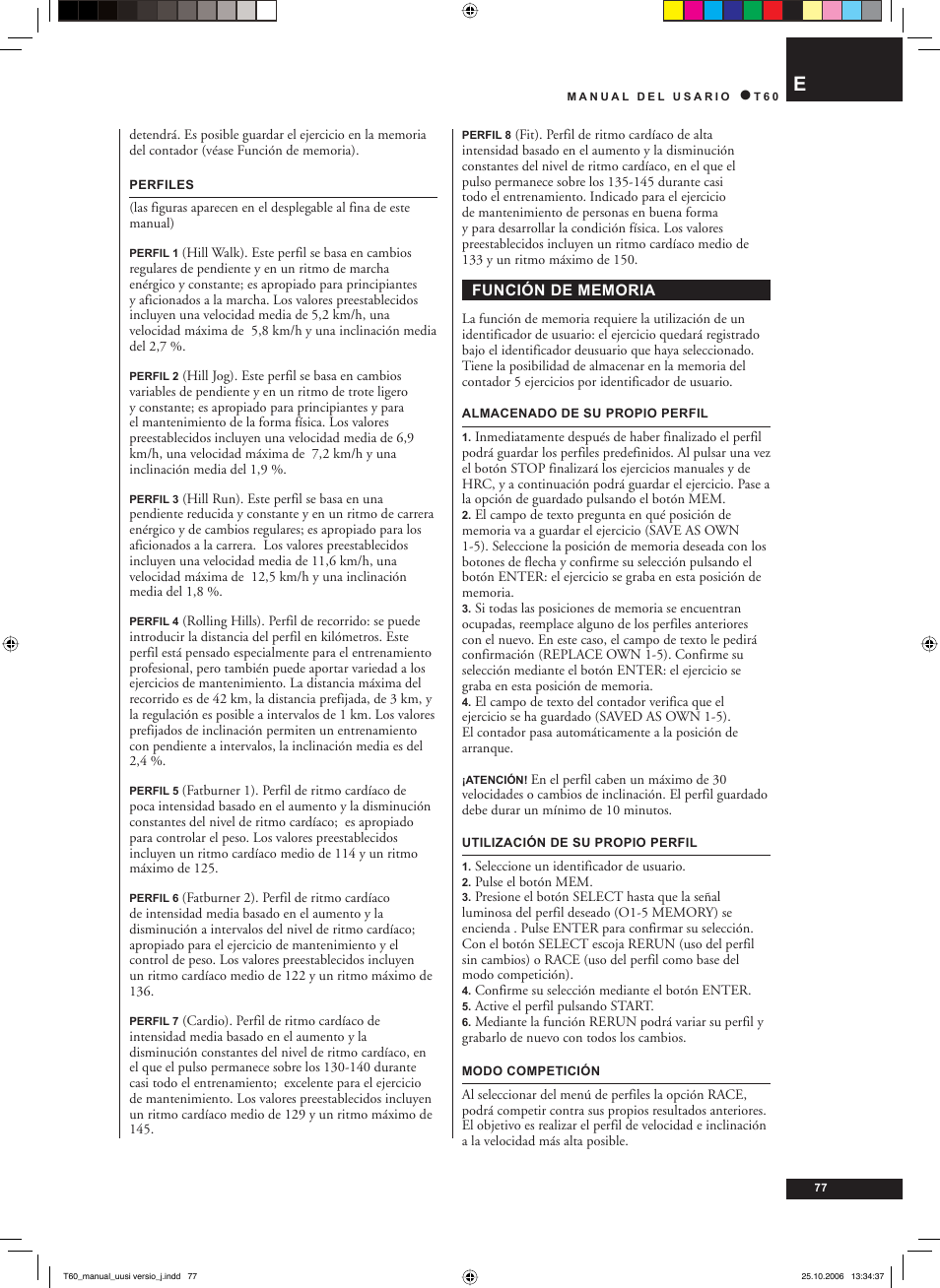 Tunturi T60 User Manual | Page 77 / 108