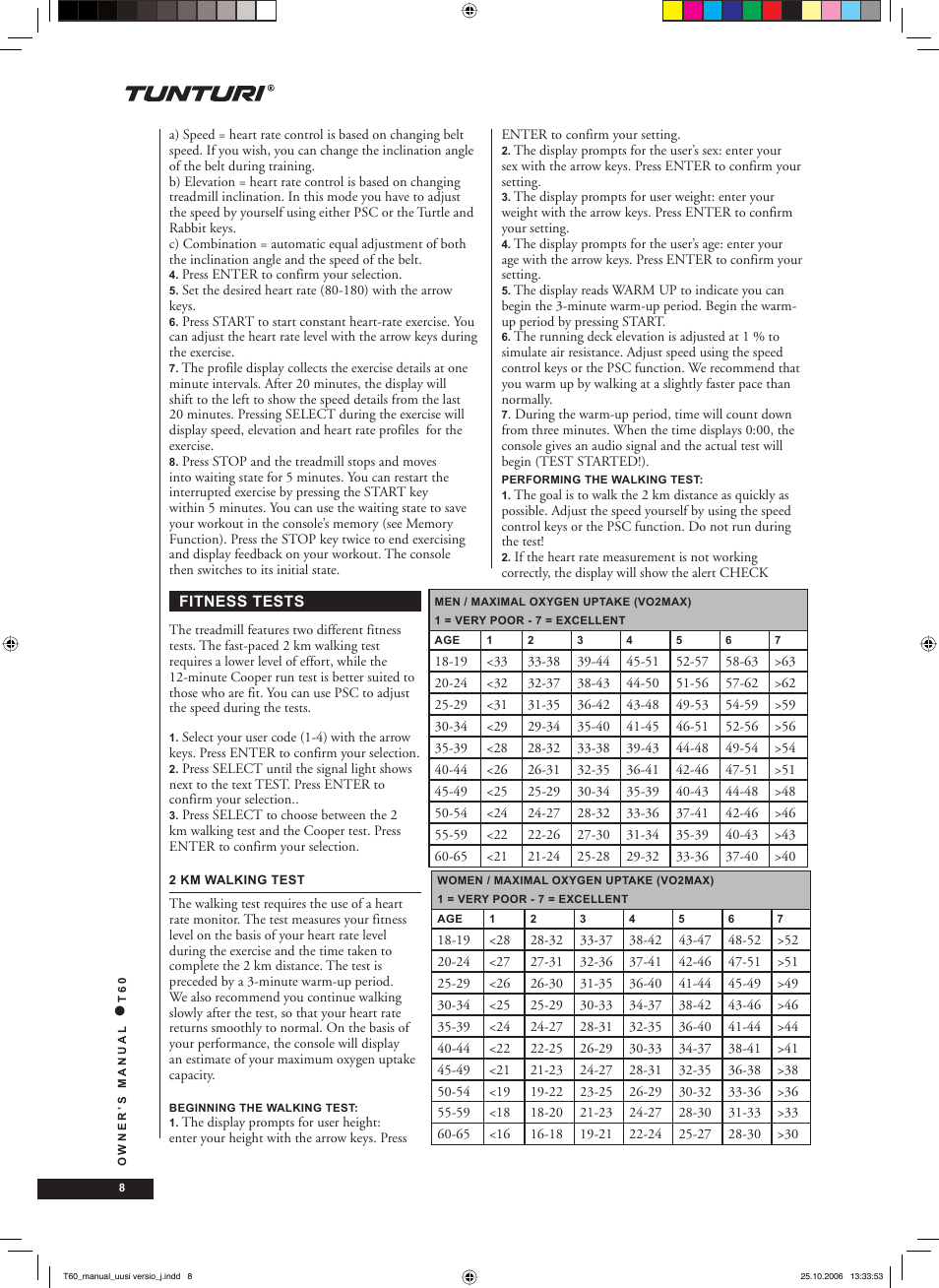 Tunturi T60 User Manual | Page 8 / 108