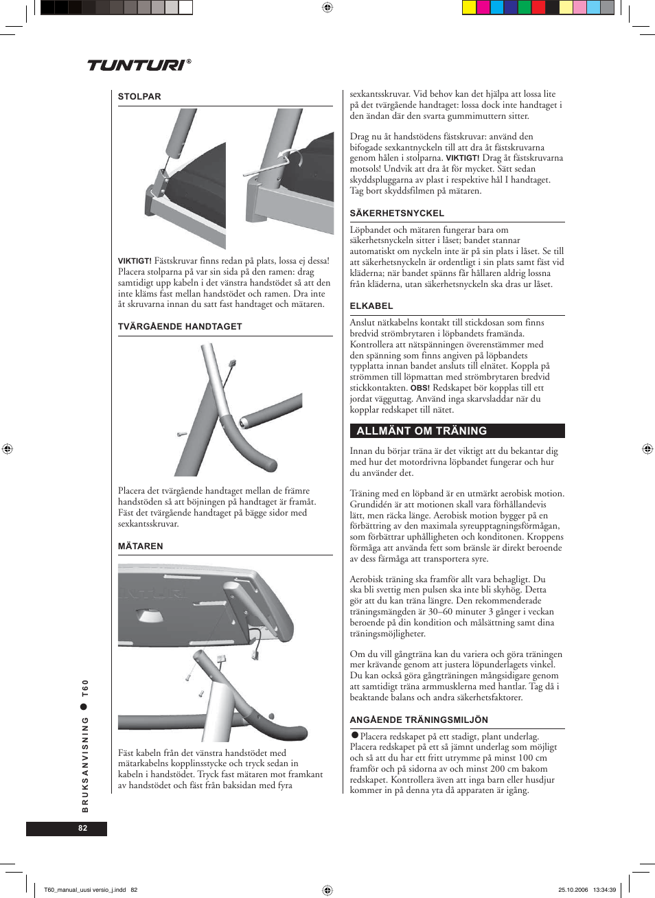 Tunturi T60 User Manual | Page 82 / 108