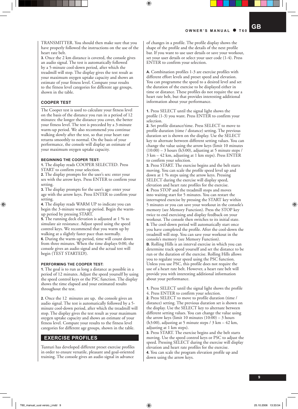 Tunturi T60 User Manual | Page 9 / 108