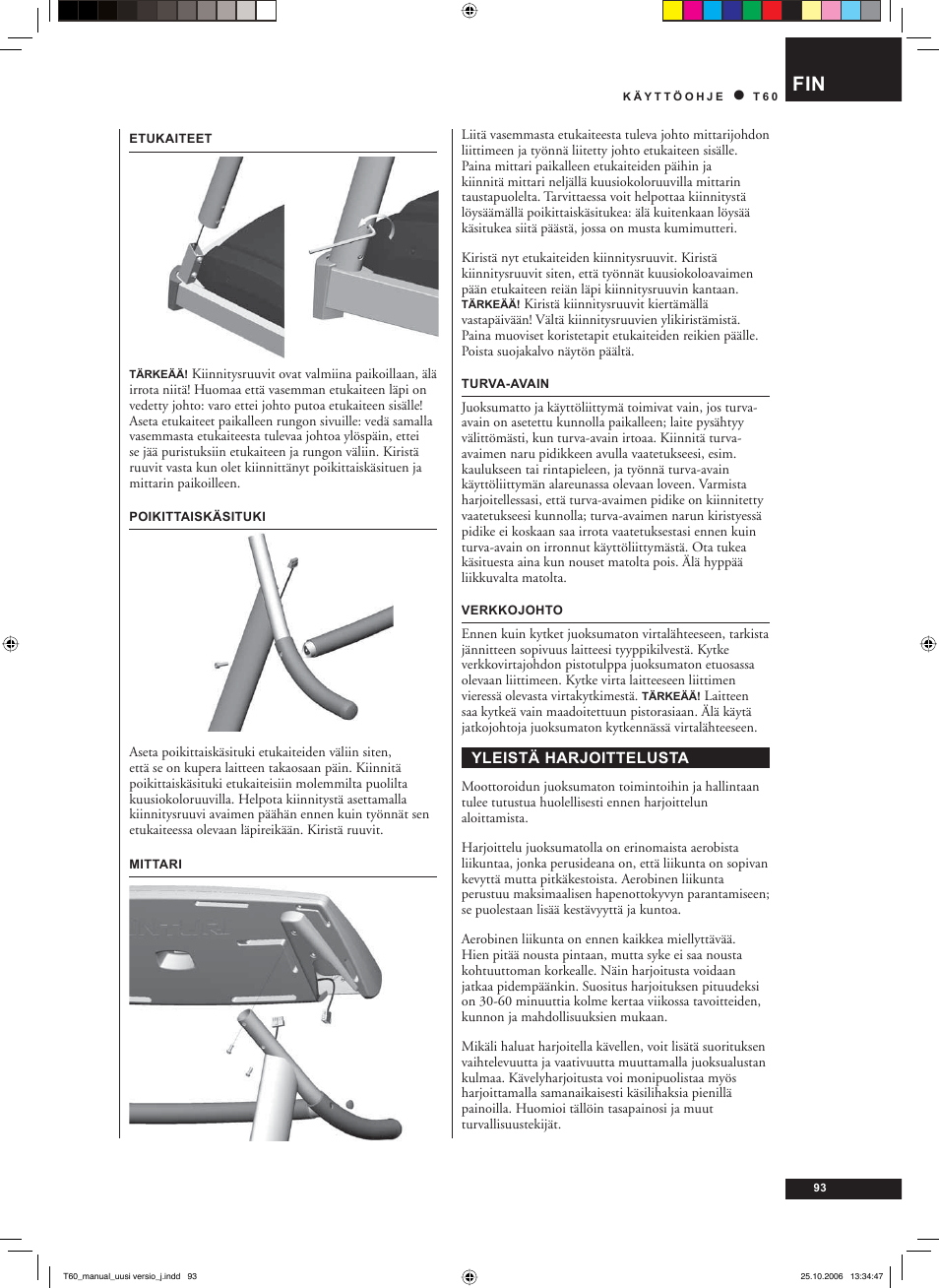 Tunturi T60 User Manual | Page 93 / 108