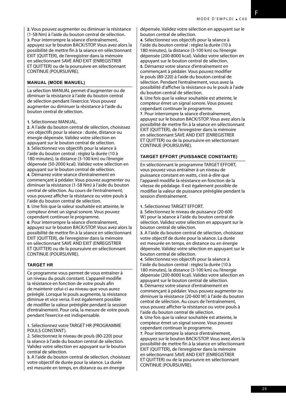 Tunturi C60 User Manual | Page 29 / 92