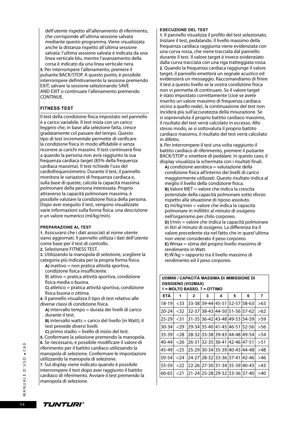 Tunturi C60 User Manual | Page 54 / 92