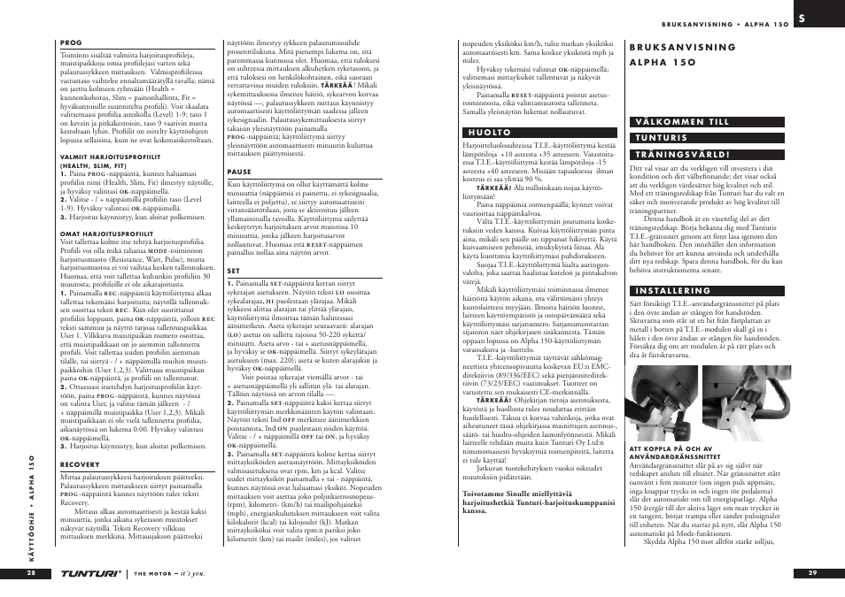 Tunturi ALPHA 15O User Manual | Page 15 / 19