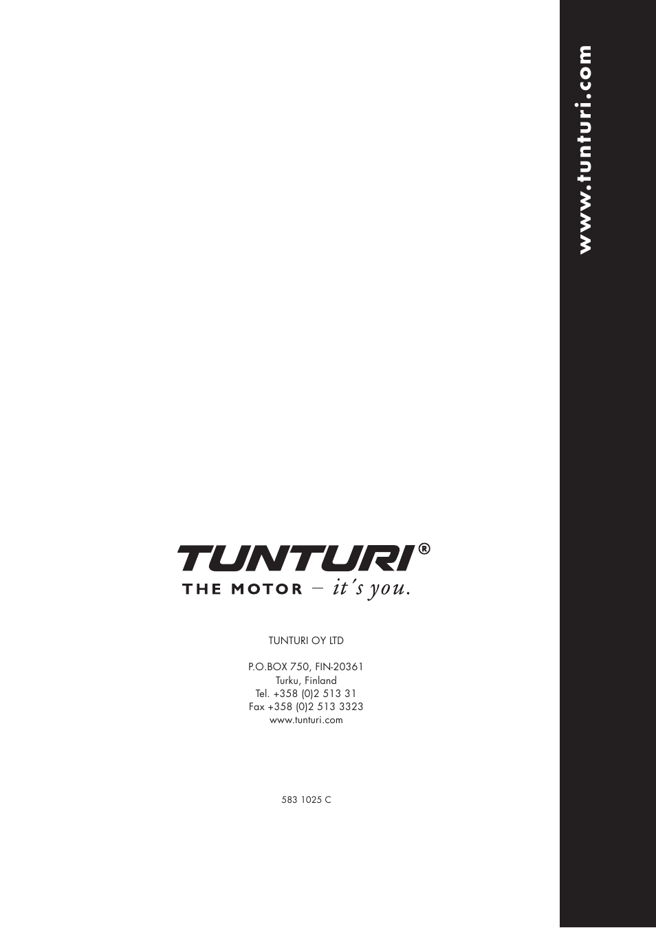 Tunturi ALPHA 15O User Manual | Page 19 / 19