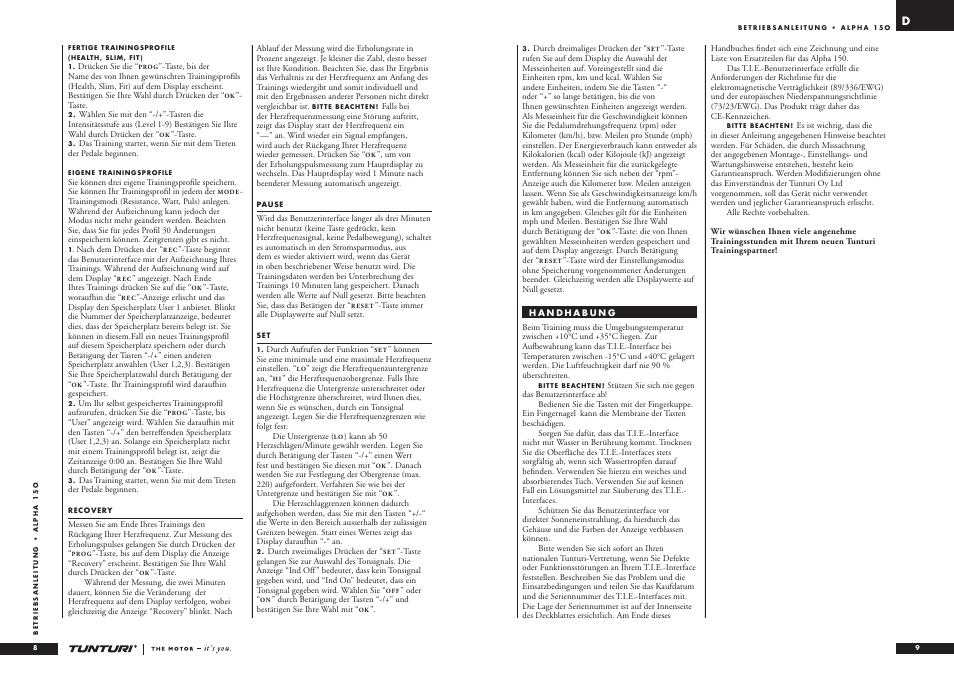 Tunturi ALPHA 15O User Manual | Page 5 / 19