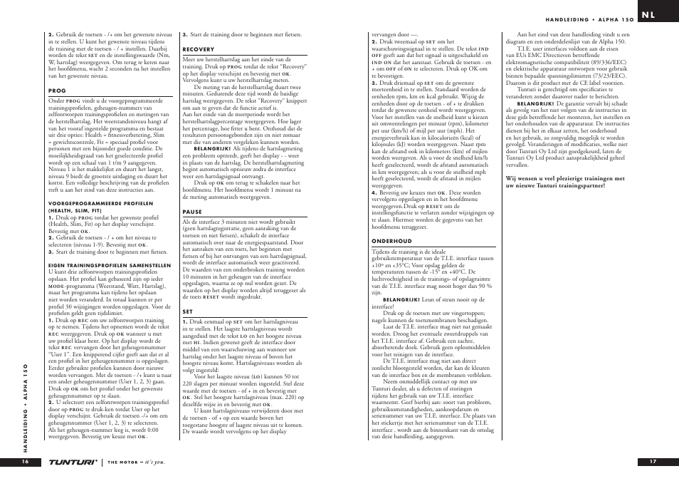 Tunturi ALPHA 15O User Manual | Page 9 / 19