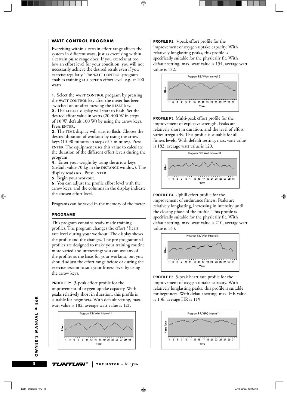 Tunturi E6R User Manual | Page 8 / 14