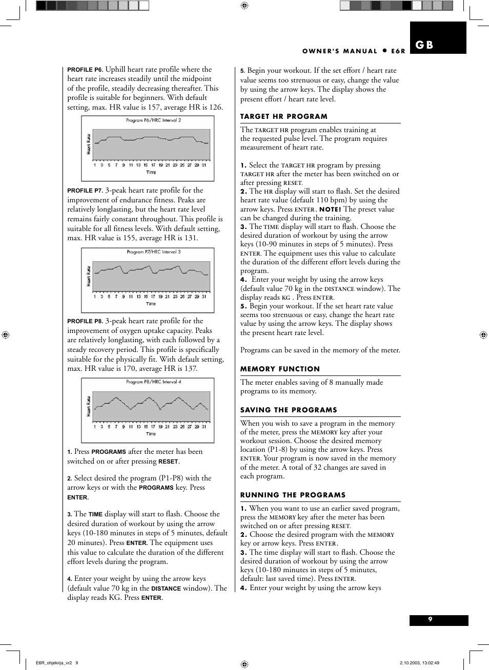 Tunturi E6R User Manual | Page 9 / 14