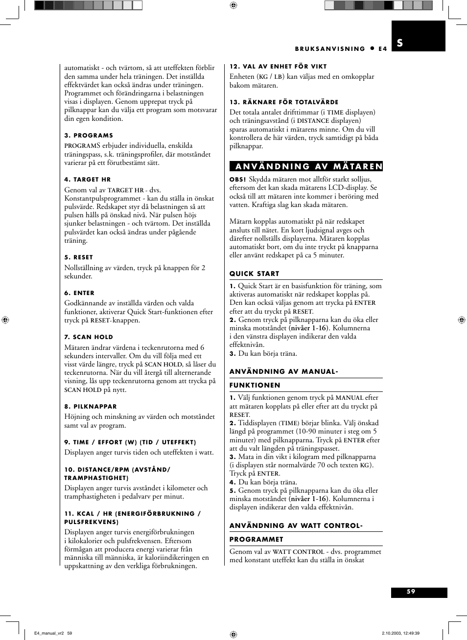 Tunturi E4 User Manual | Page 58 / 75