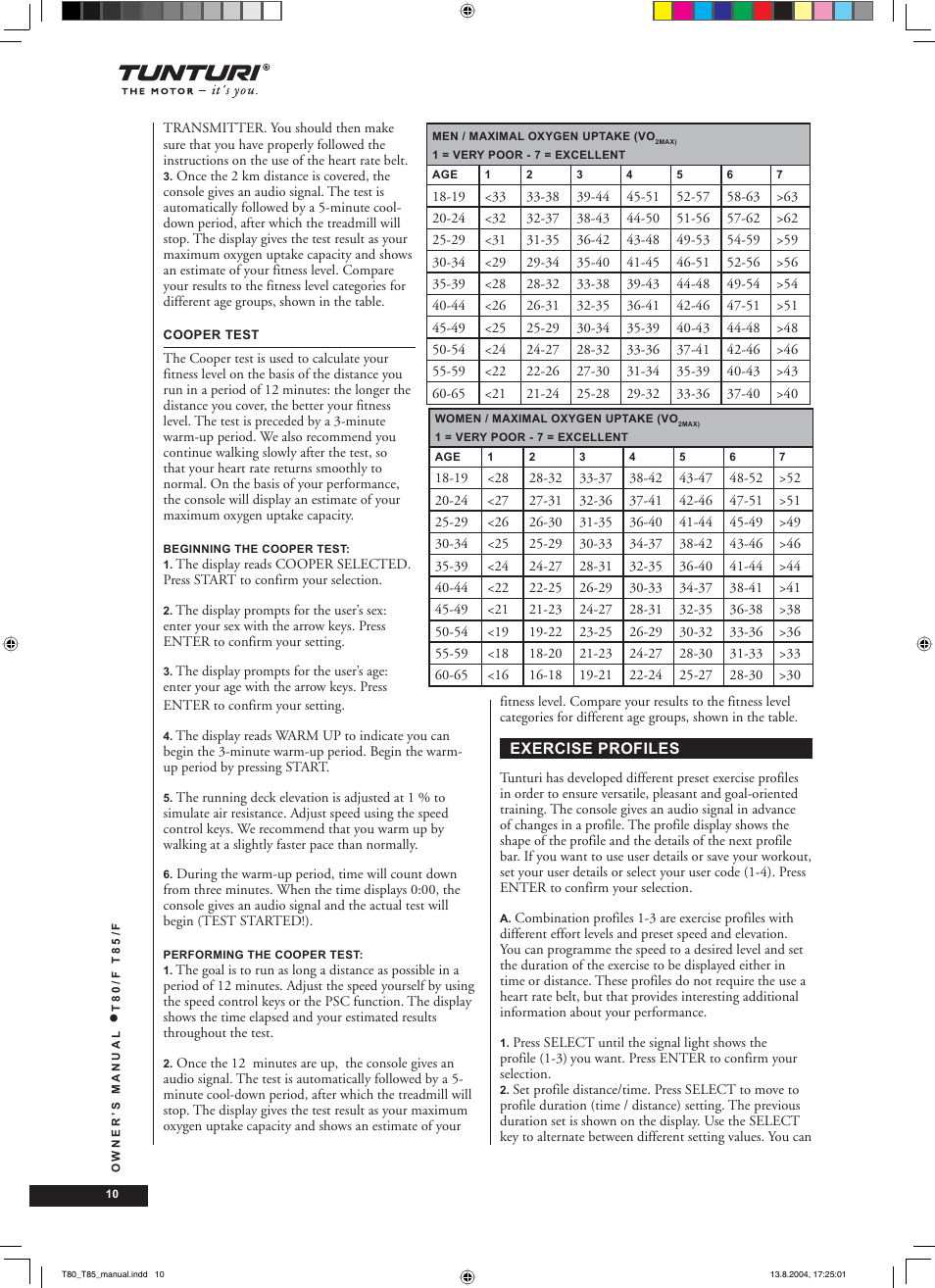 Tunturi T80/F User Manual | Page 10 / 120