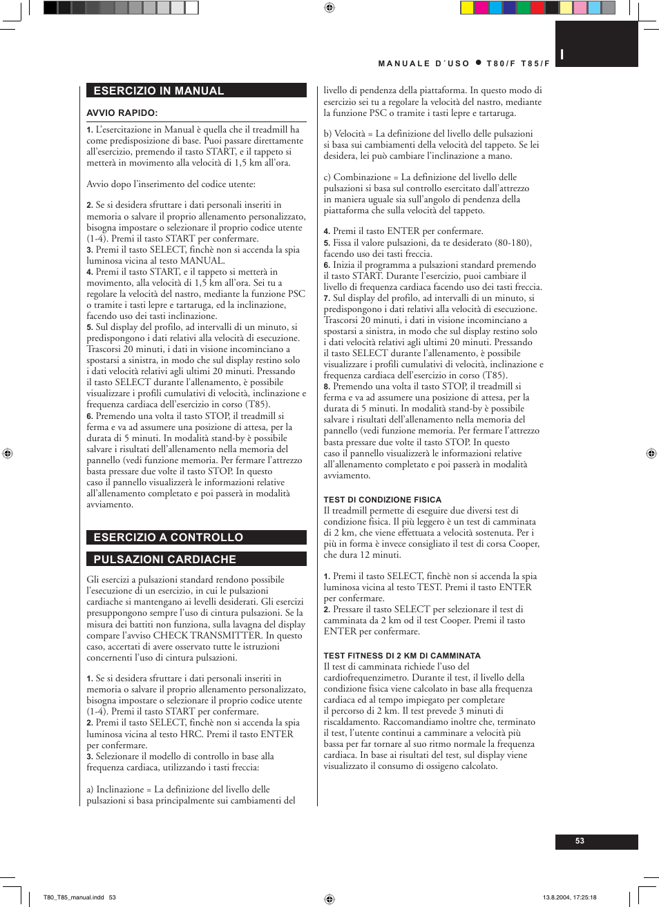 Tunturi T80/F User Manual | Page 53 / 120