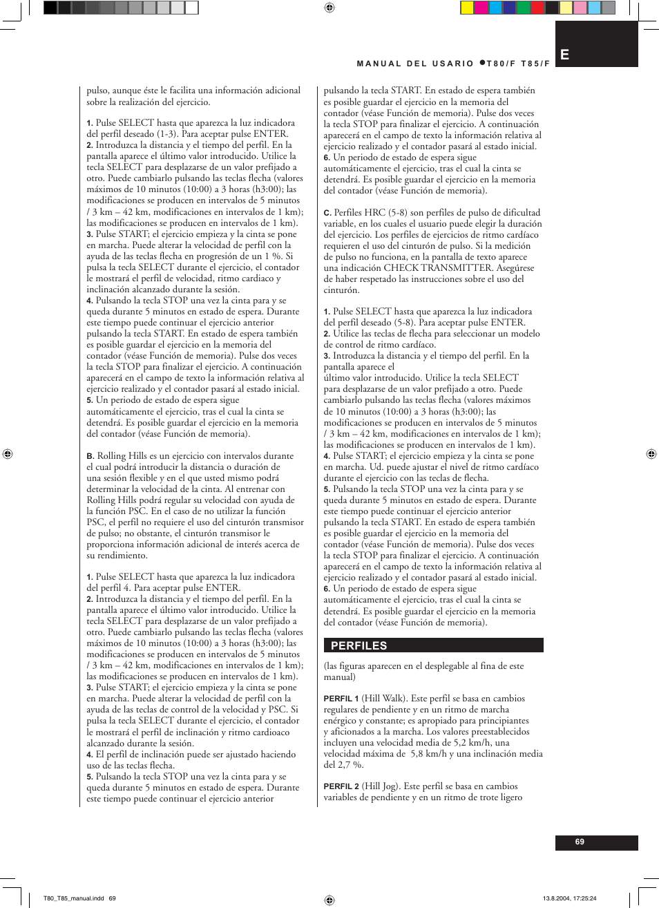 Tunturi T80/F User Manual | Page 69 / 120