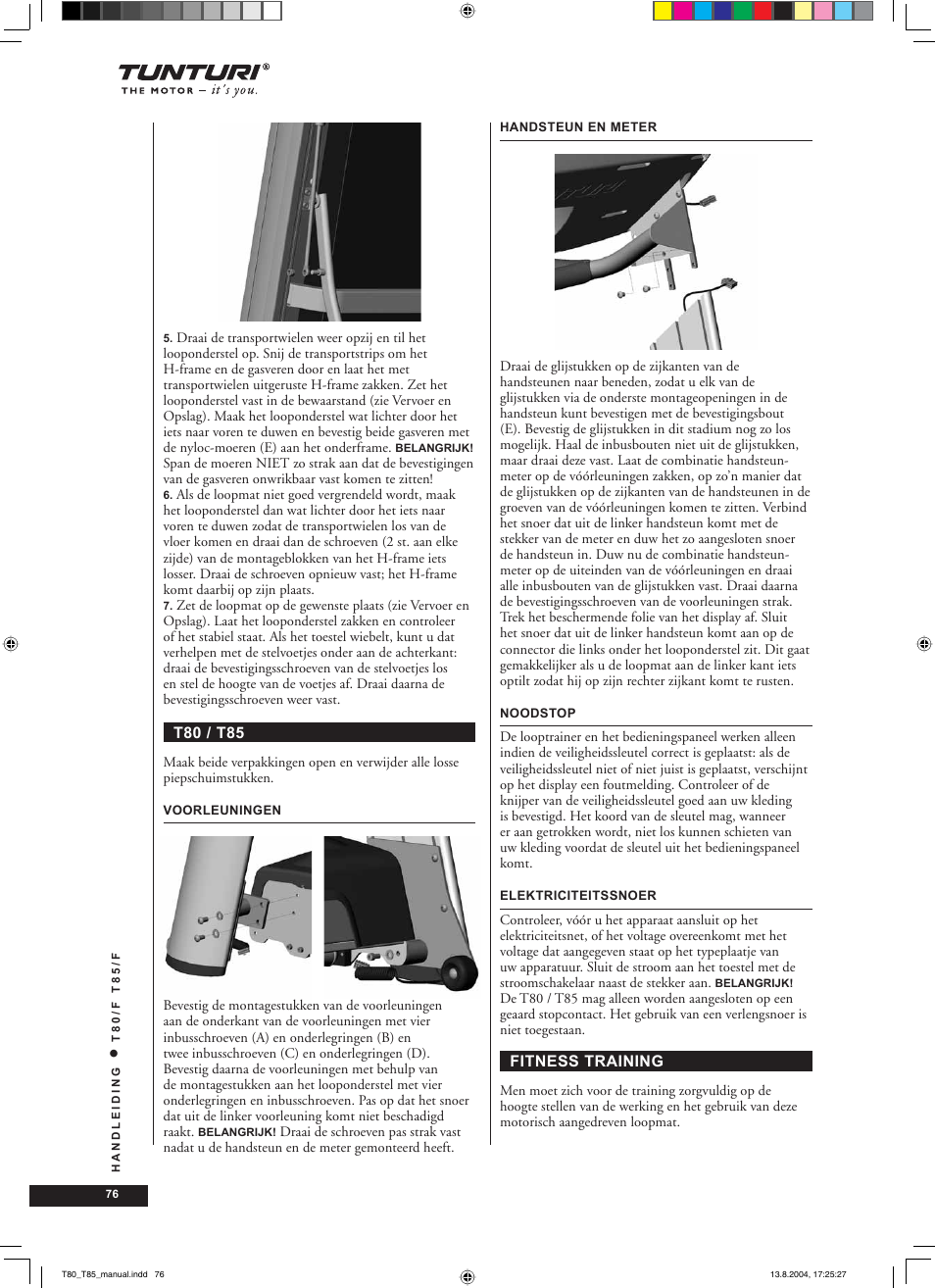 Tunturi T80/F User Manual | Page 76 / 120