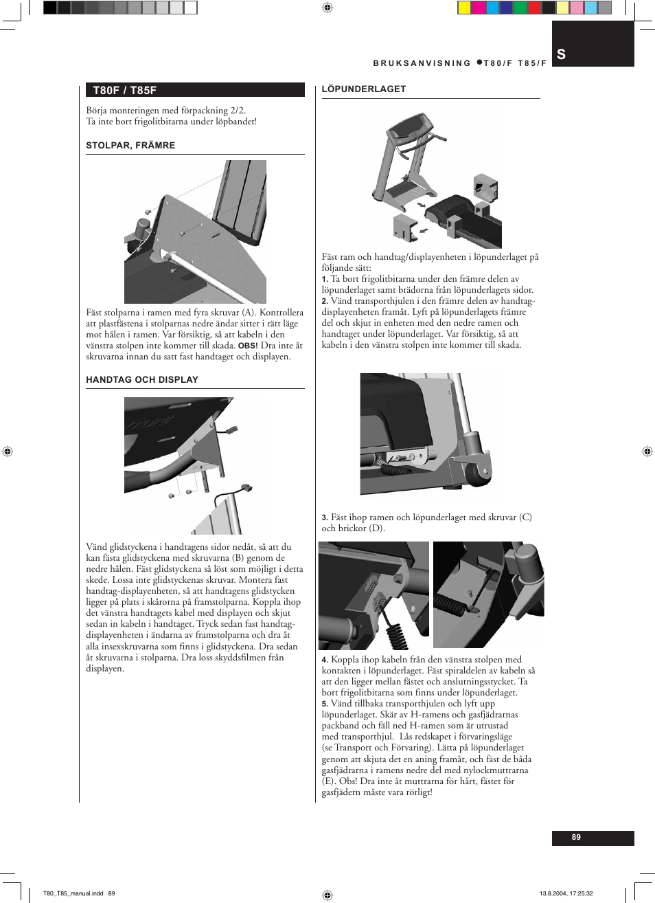 Tunturi T80/F User Manual | Page 89 / 120