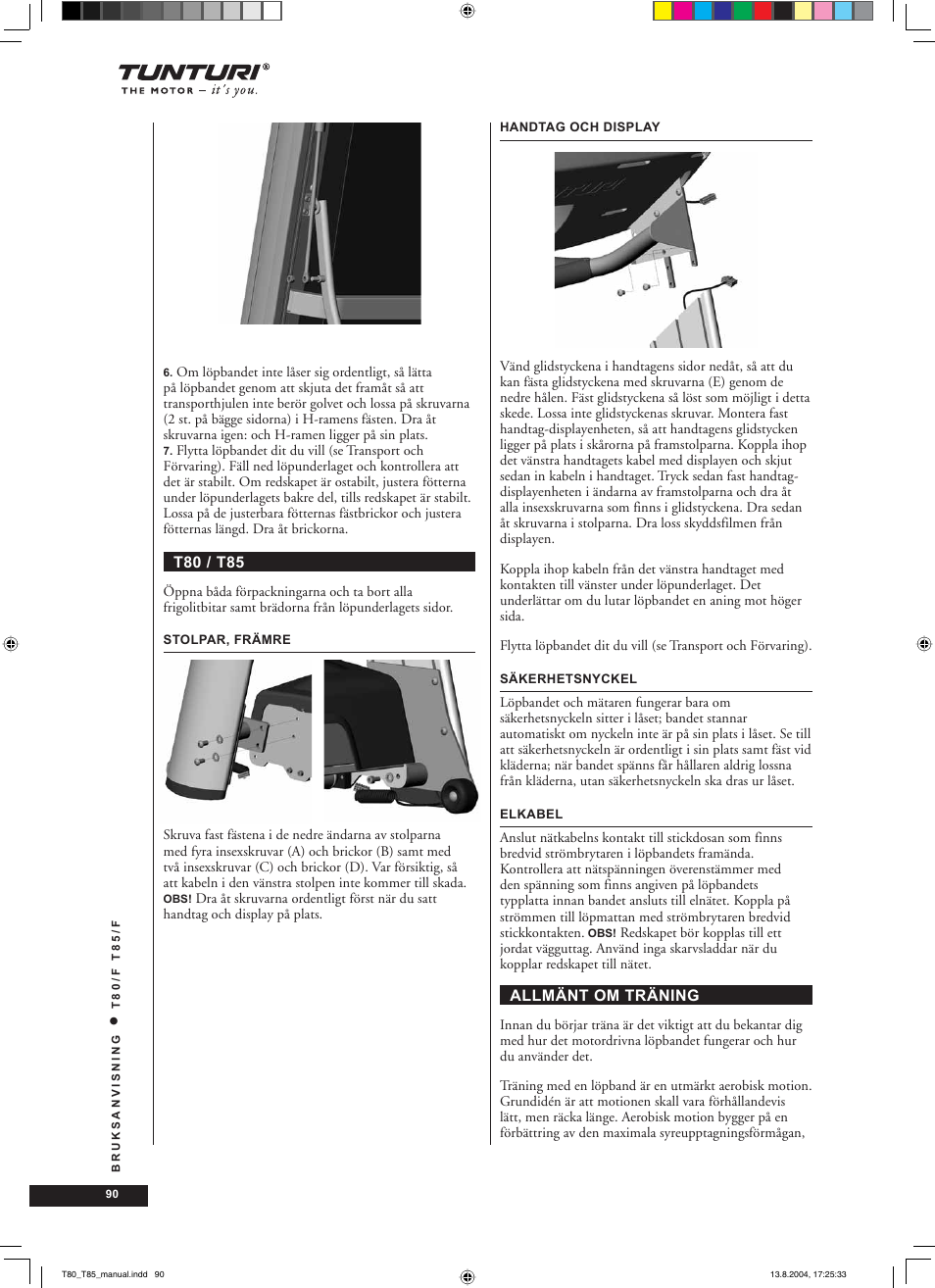 Tunturi T80/F User Manual | Page 90 / 120