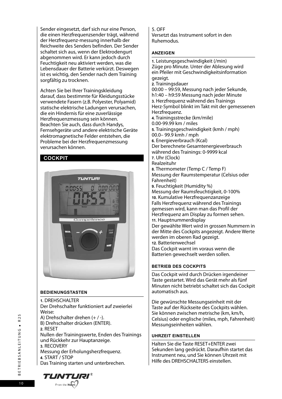 Tunturi R25 User Manual | Page 10 / 58