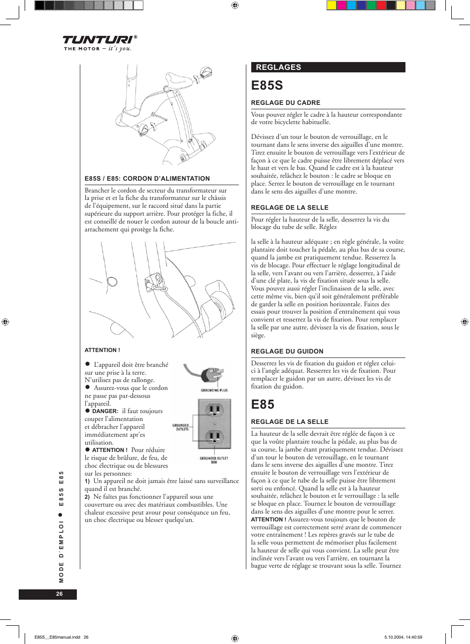 E85s | Tunturi E85S User Manual | Page 26 / 92