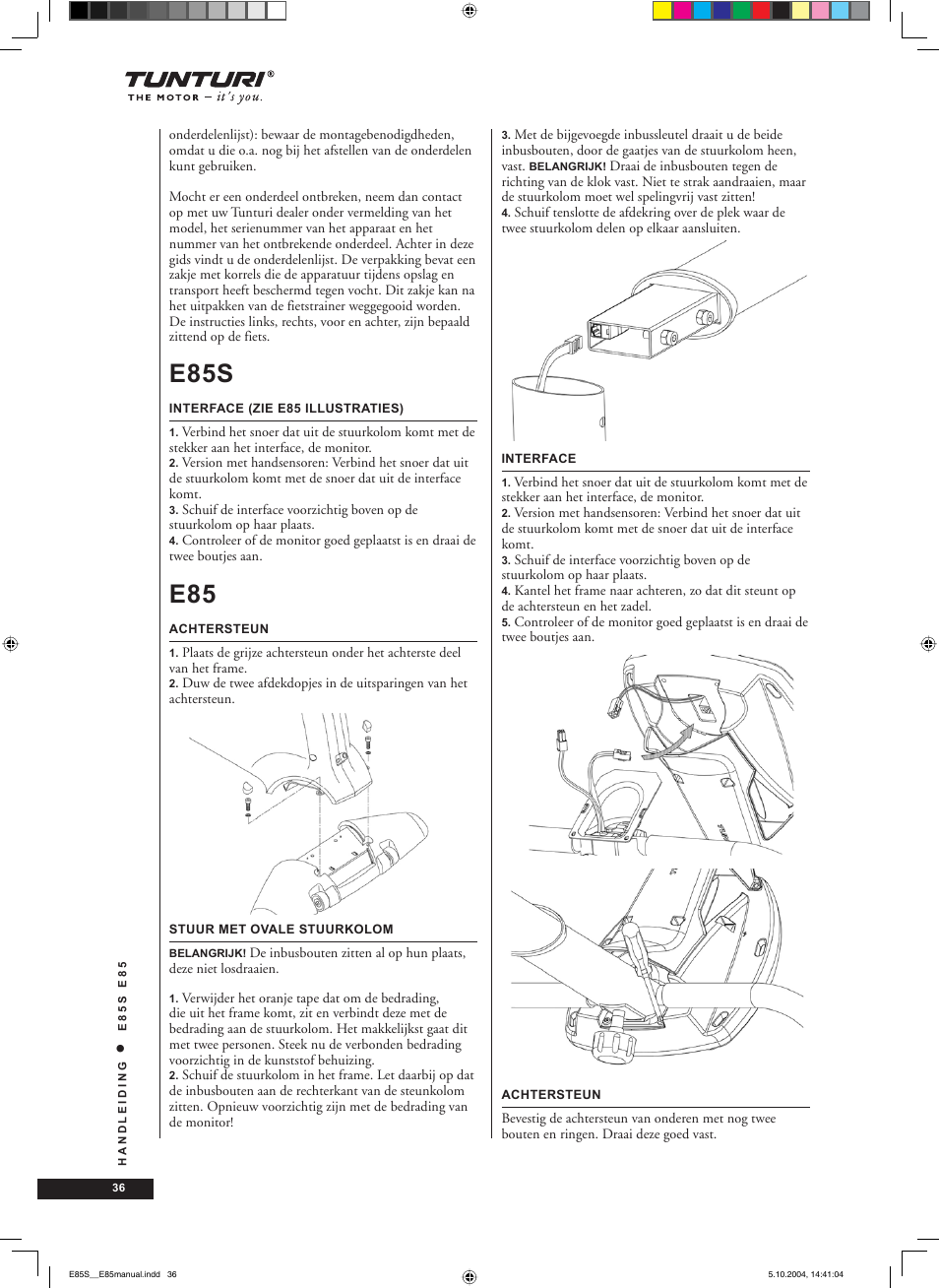 E85s | Tunturi E85S User Manual | Page 36 / 92