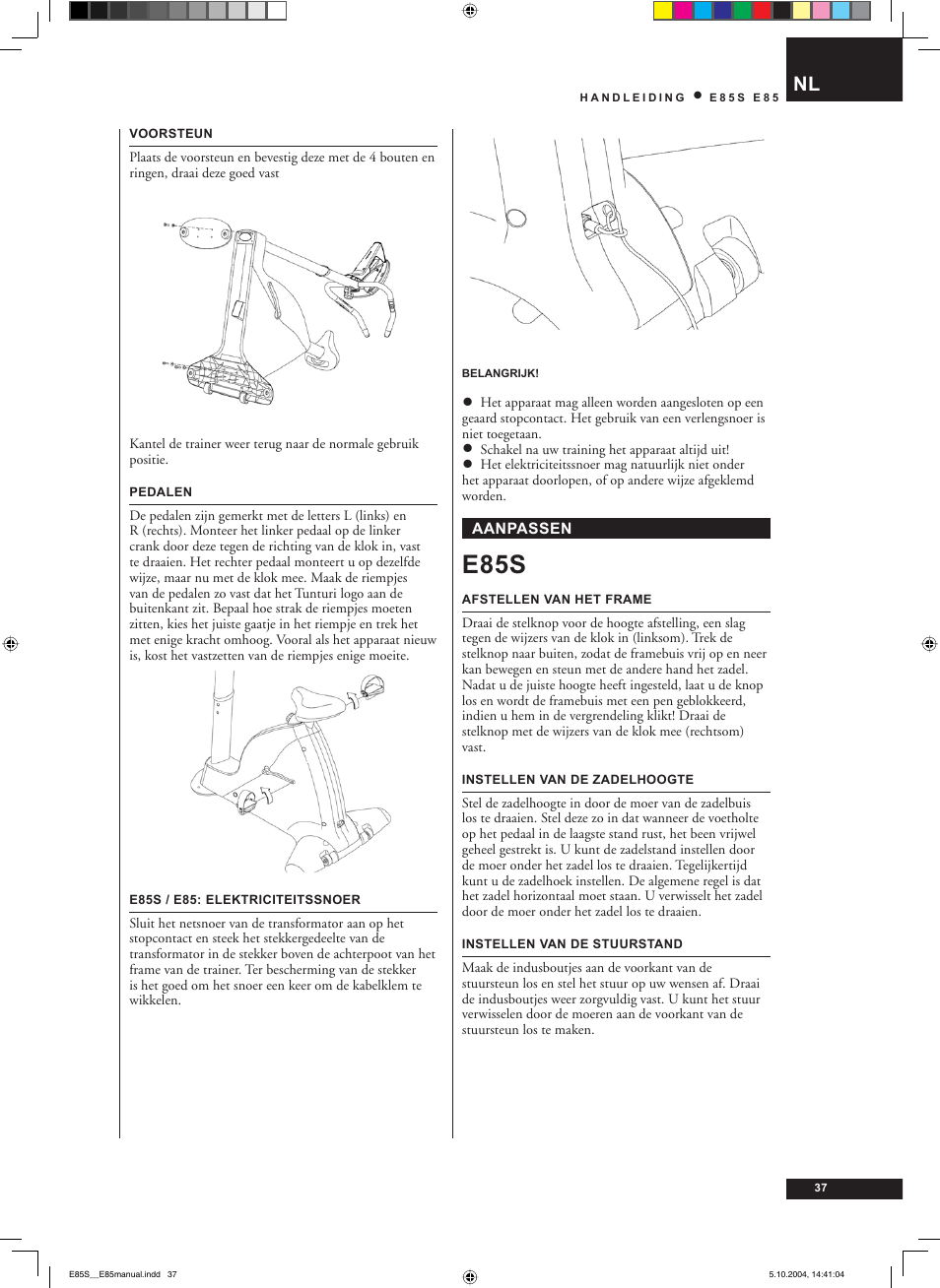 E85s | Tunturi E85S User Manual | Page 37 / 92