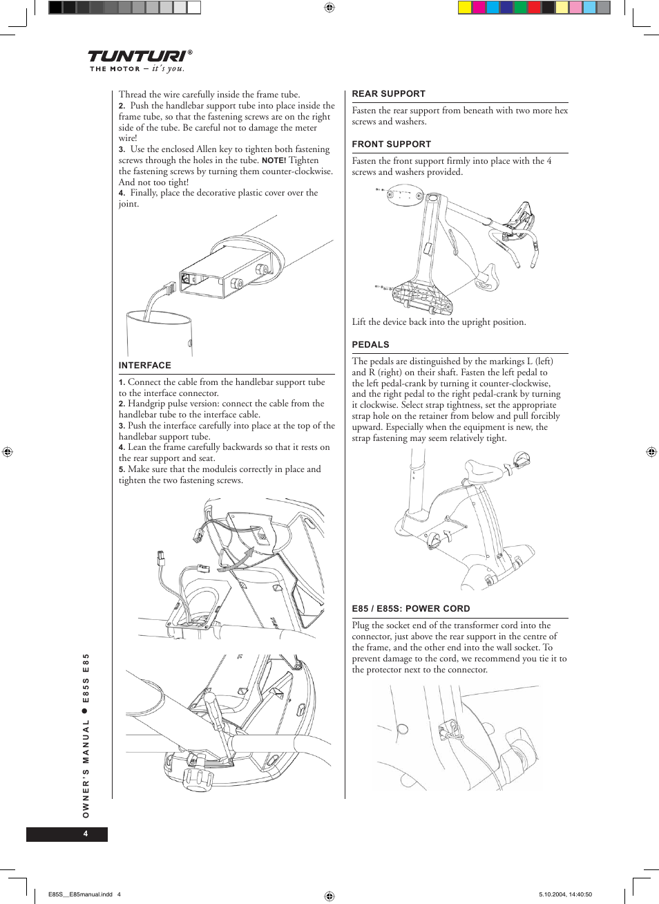 Tunturi E85S User Manual | Page 4 / 92