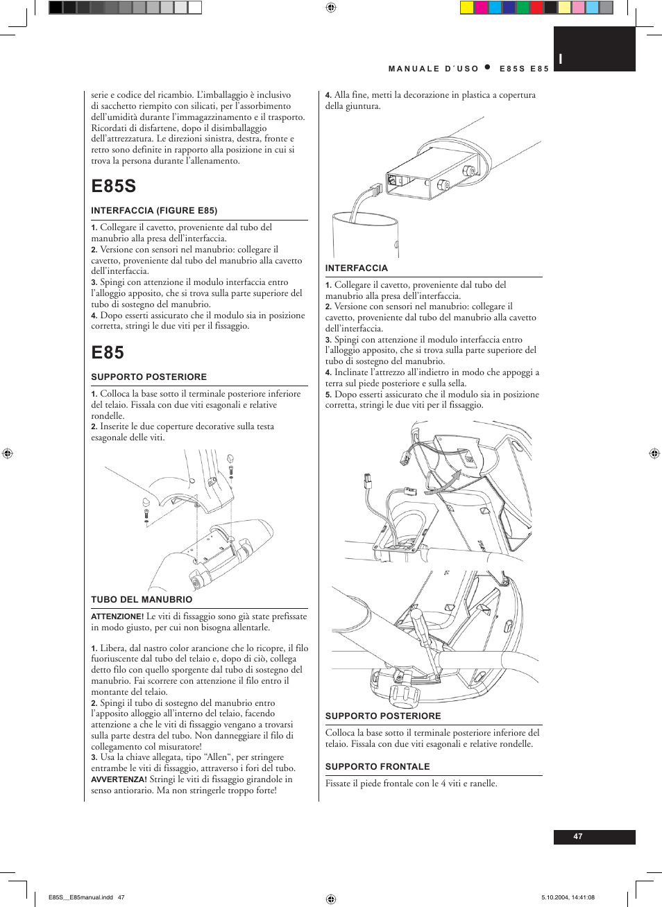 E85s | Tunturi E85S User Manual | Page 47 / 92