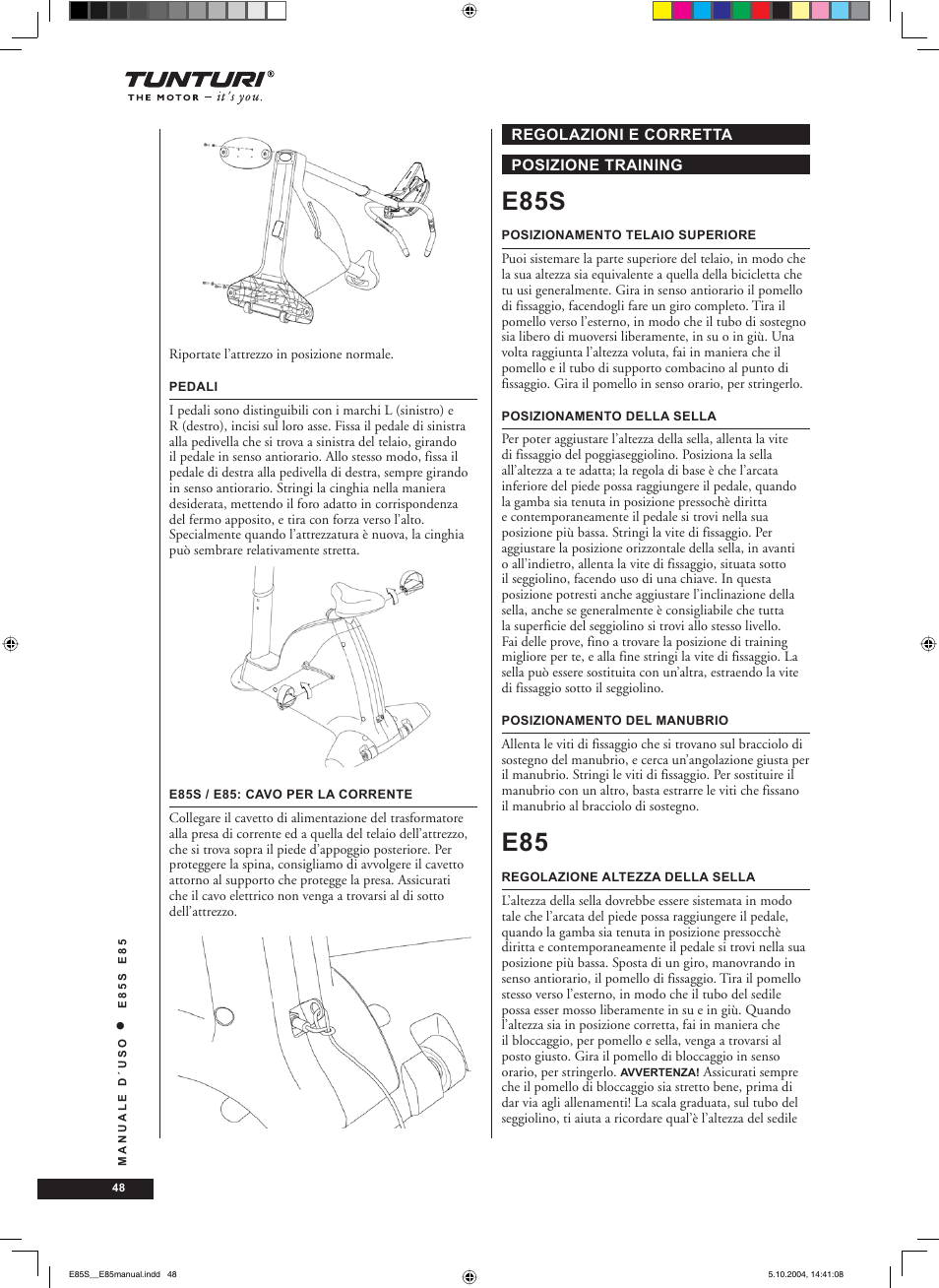 E85s | Tunturi E85S User Manual | Page 48 / 92