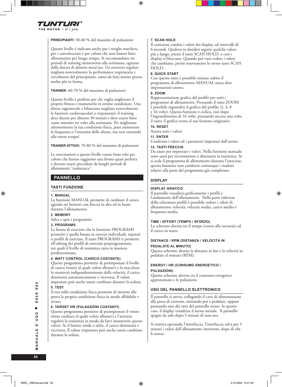 Tunturi E85S User Manual | Page 50 / 92