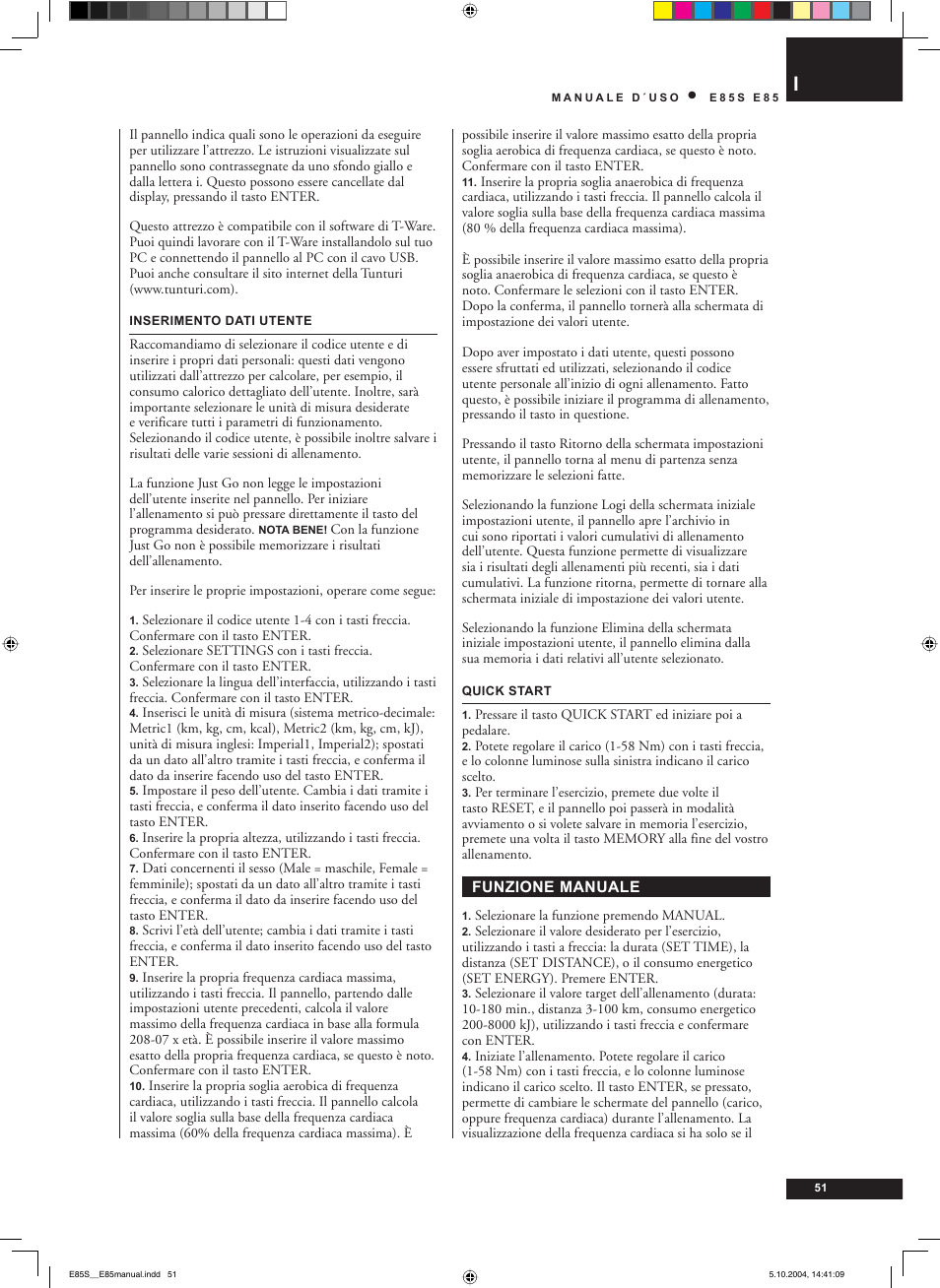 Tunturi E85S User Manual | Page 51 / 92