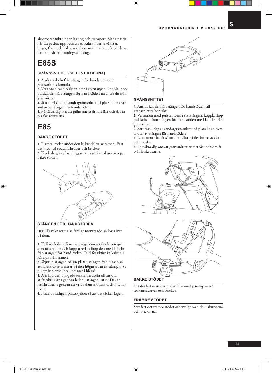 E85s | Tunturi E85S User Manual | Page 67 / 92