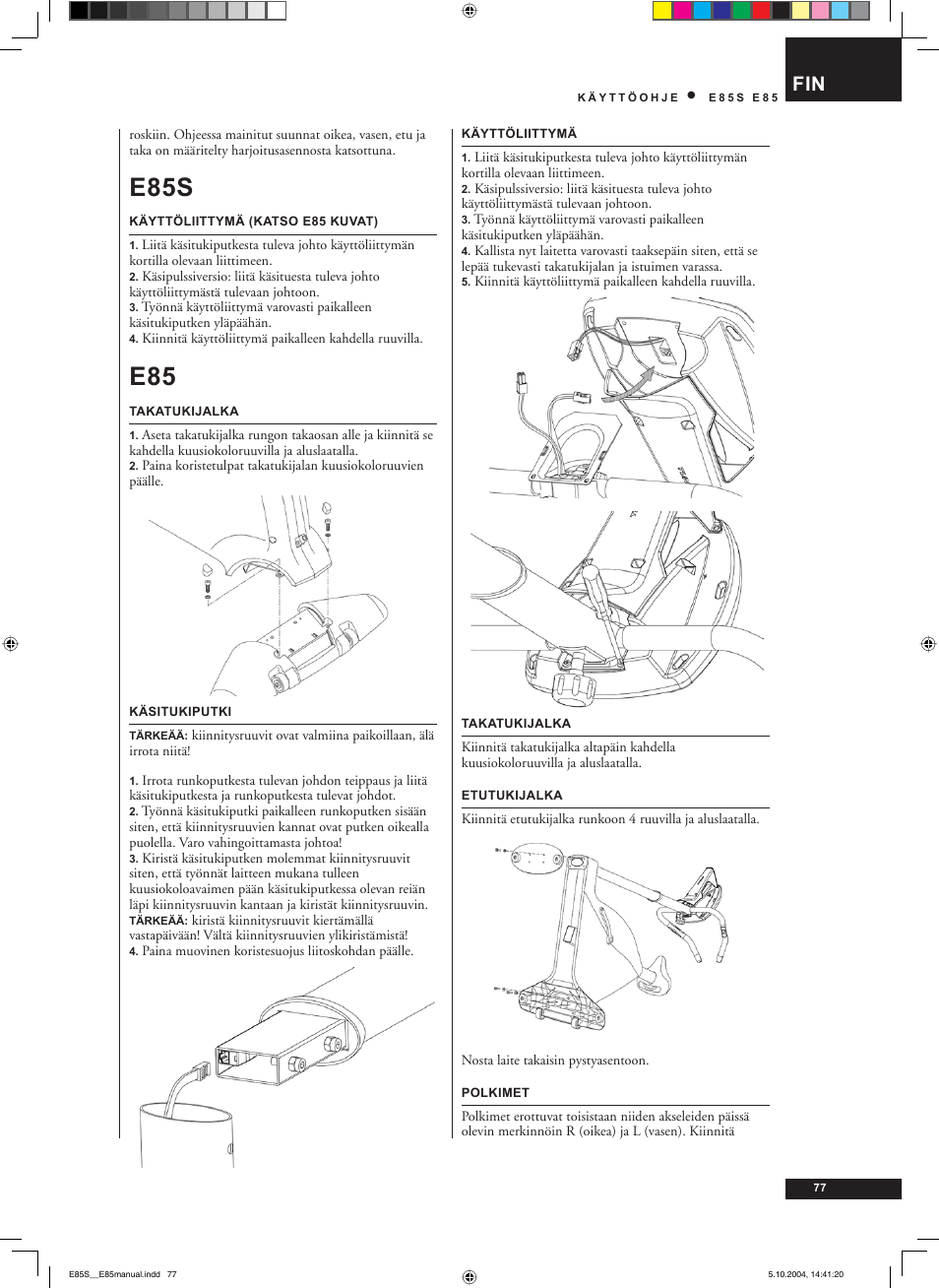 E85s | Tunturi E85S User Manual | Page 77 / 92