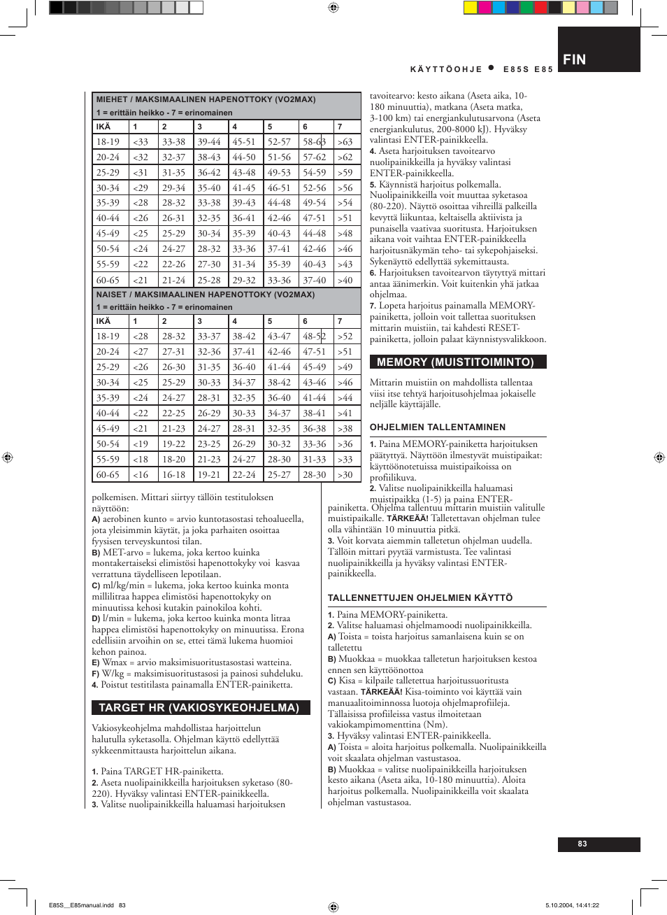 Tunturi E85S User Manual | Page 83 / 92