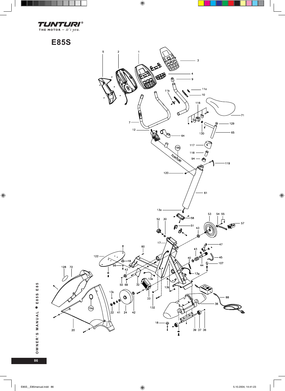E85s | Tunturi E85S User Manual | Page 86 / 92