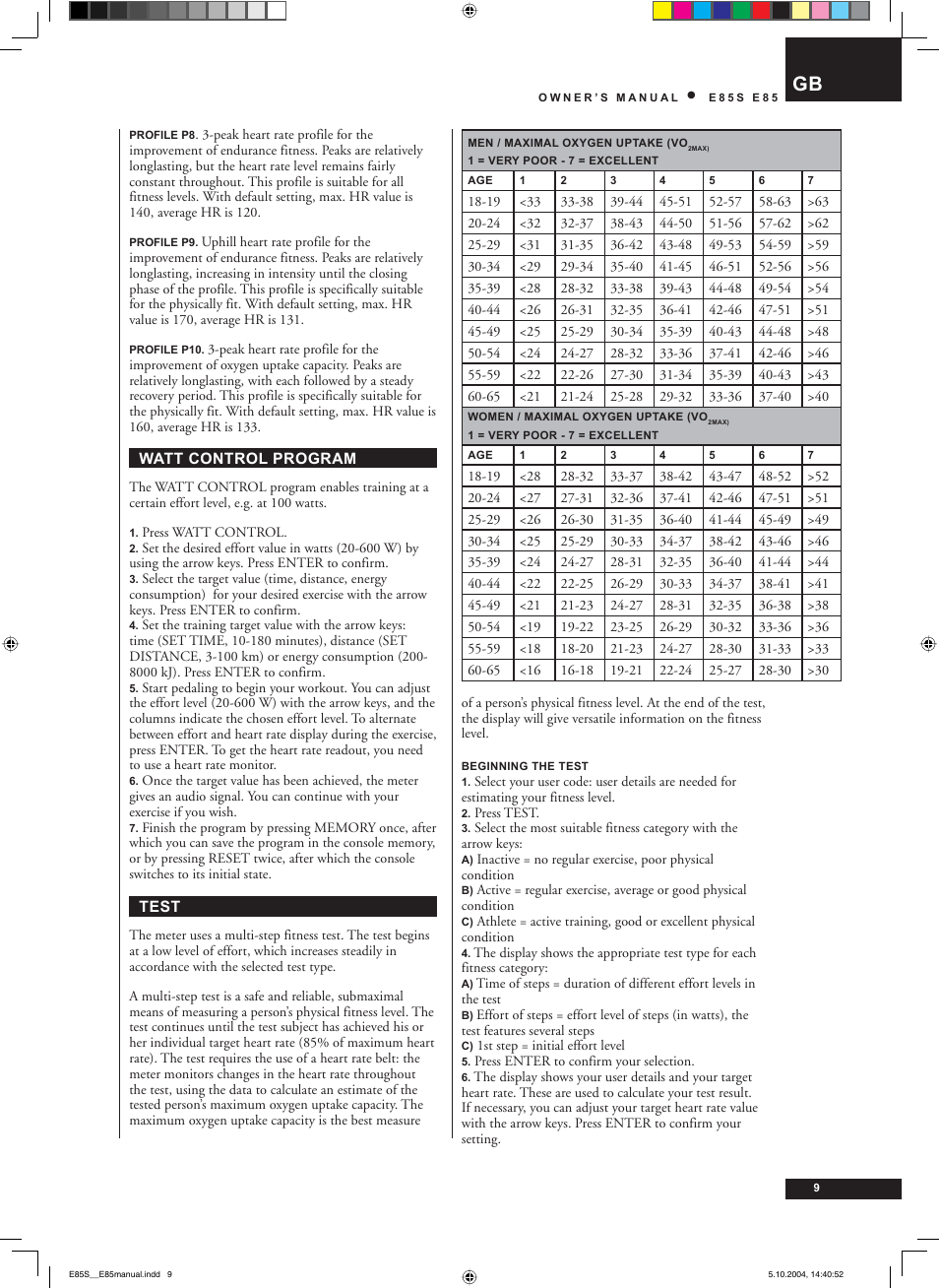 Tunturi E85S User Manual | Page 9 / 92