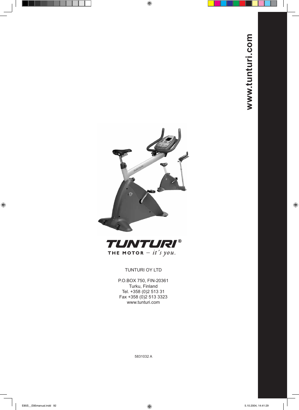 Tunturi E85S User Manual | Page 92 / 92