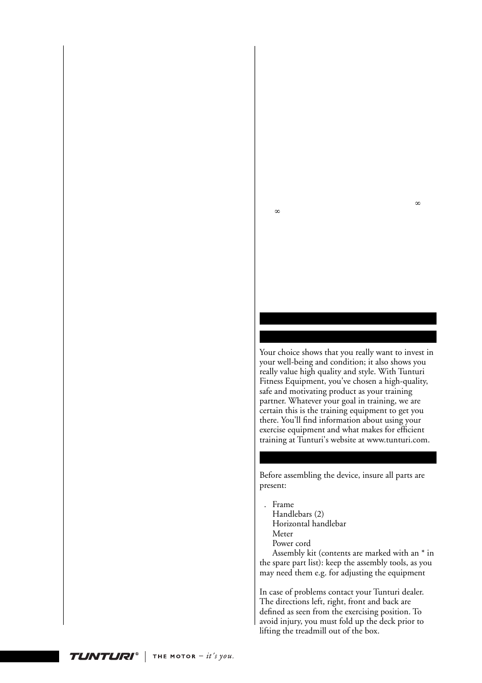 Warning, Danger, Important safety instructions | Tunturi J4F User Manual | Page 2 / 12