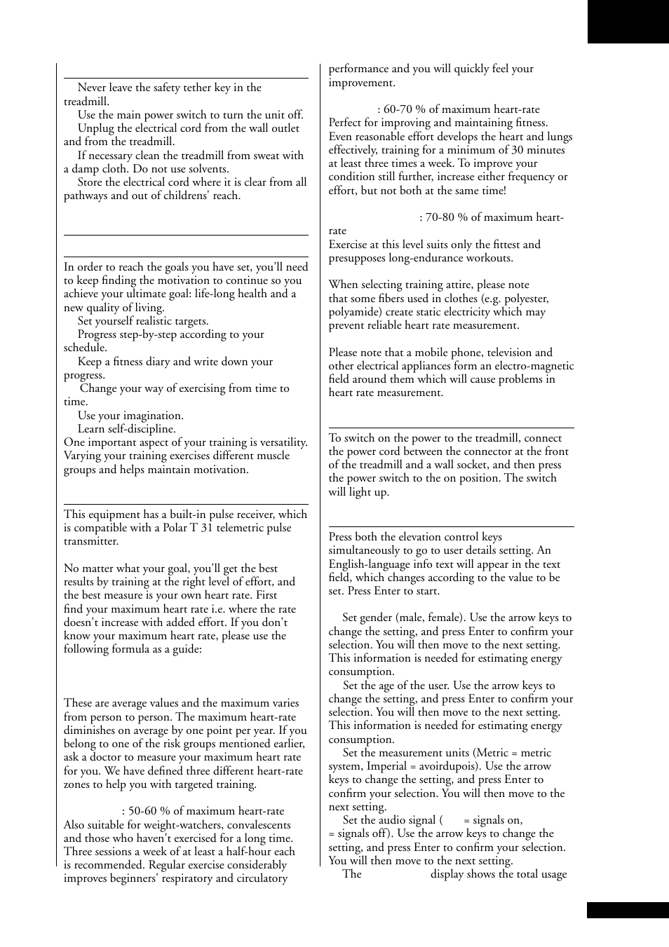 Tunturi J4F User Manual | Page 5 / 12