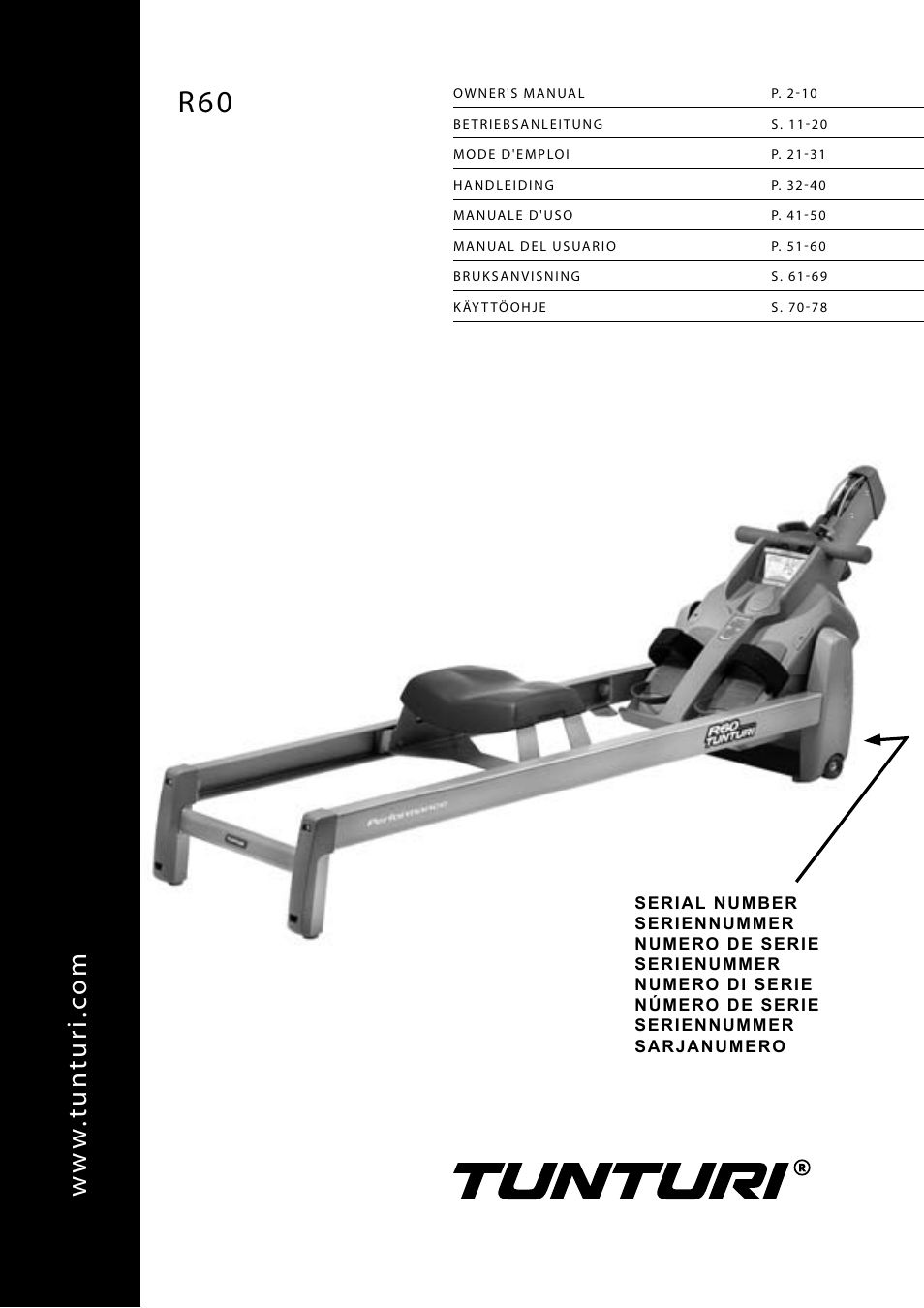 Tunturi R60 User Manual | 84 pages