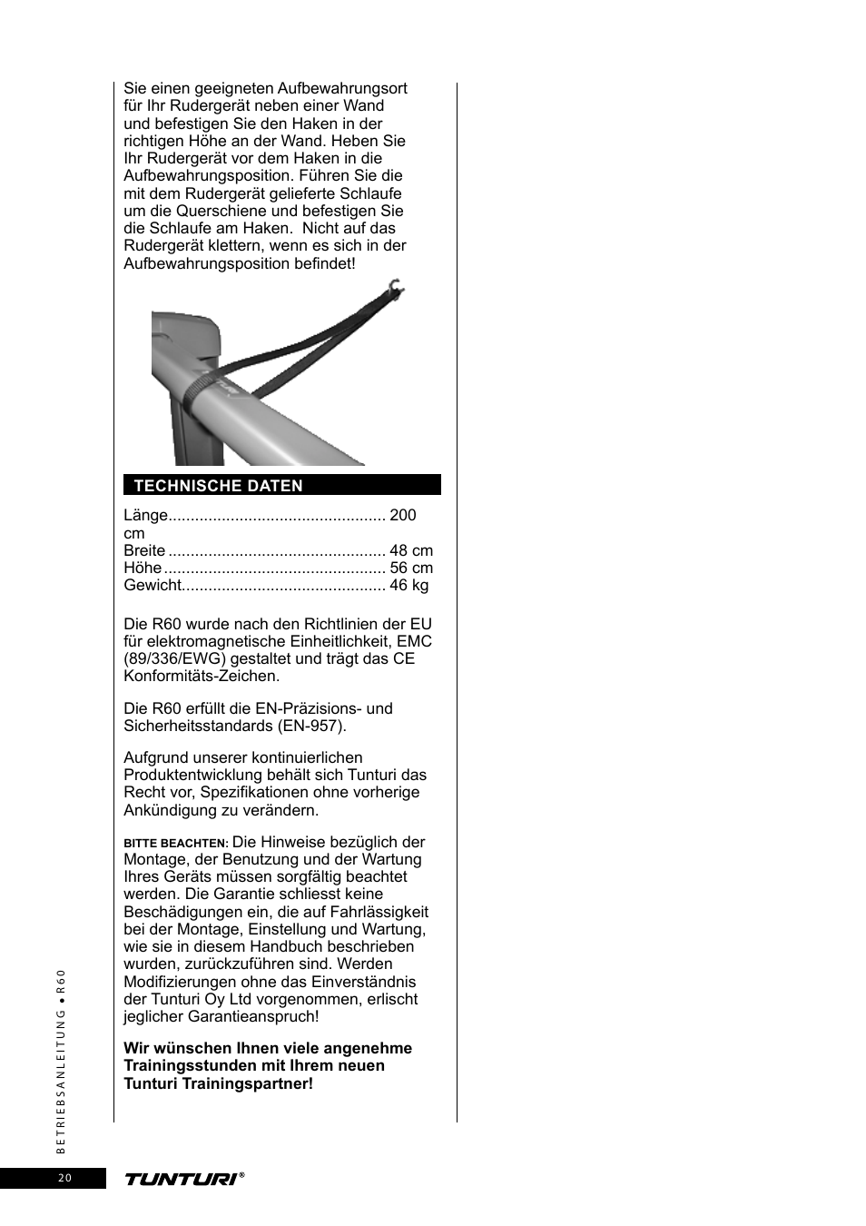 Tunturi R60 User Manual | Page 20 / 84