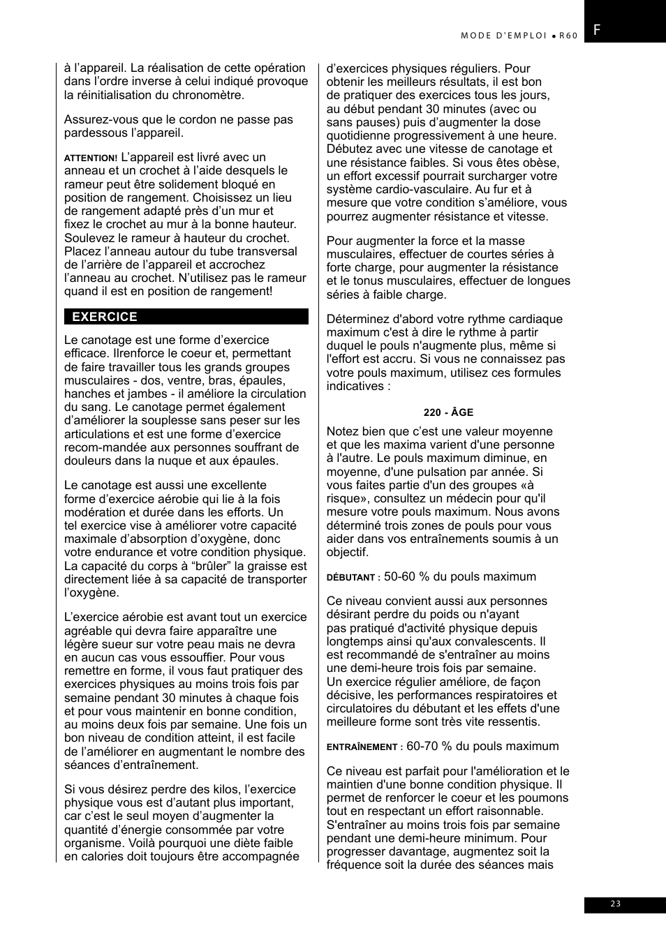 Tunturi R60 User Manual | Page 23 / 84