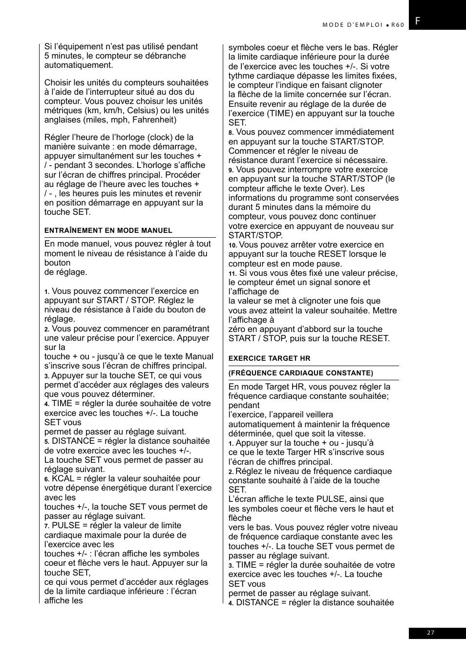 Tunturi R60 User Manual | Page 27 / 84