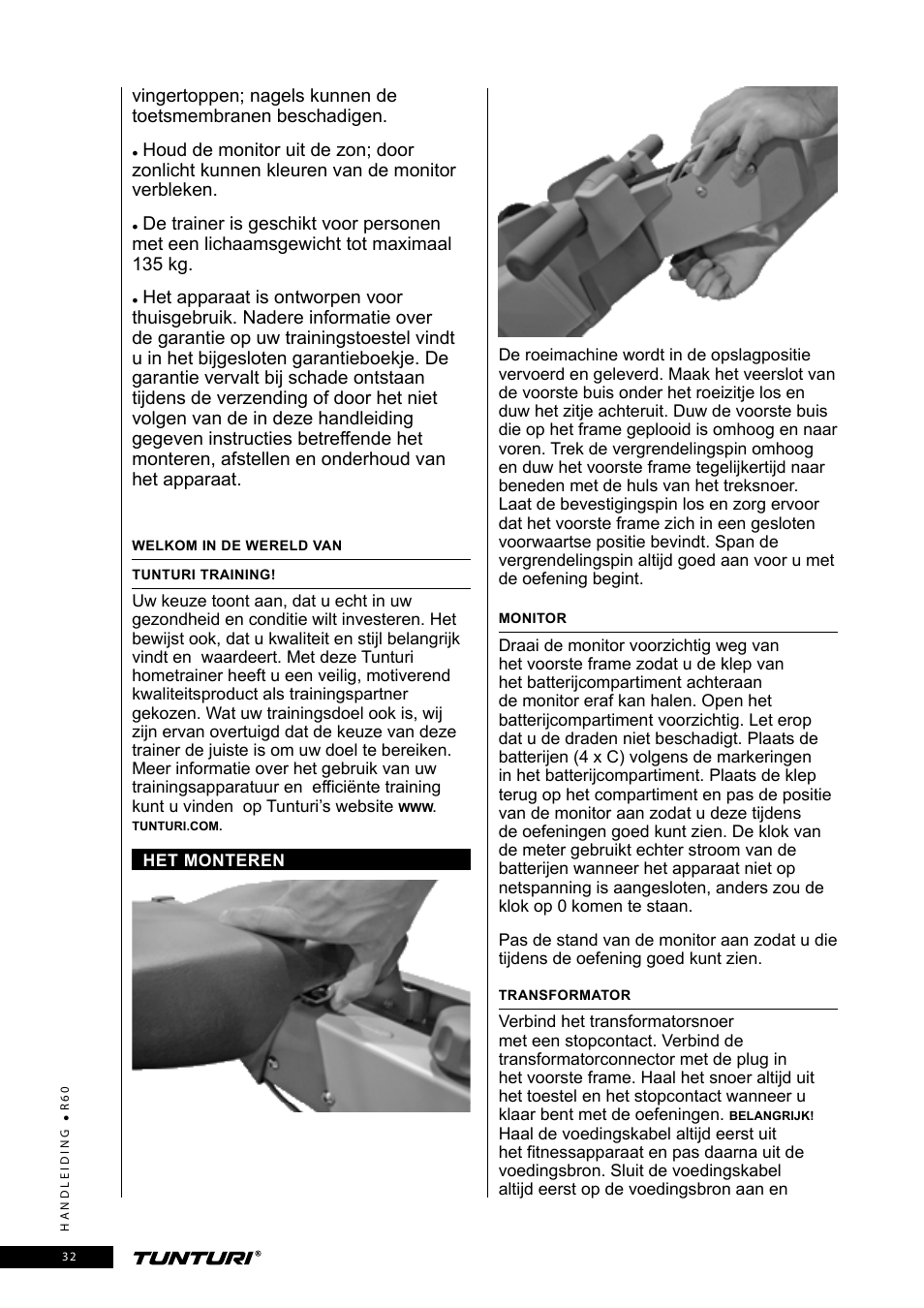 Tunturi R60 User Manual | Page 32 / 84