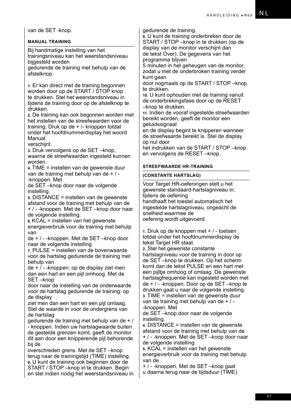 Tunturi R60 User Manual | Page 37 / 84