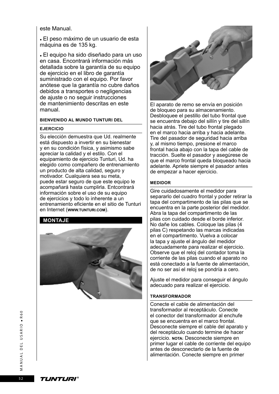 Tunturi R60 User Manual | Page 52 / 84